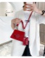 Fashion Red Stone Pattern Flap Shoulder Crossbody Bag