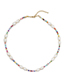 Fashion Color Mixing Natural Pearl Rice Bead Woven Necklace
