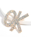 Fashion Silver Alphabet Alloy Diamond Cutout Earrings