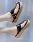 Fashion Black Flip-flops And Twine Platform Slippers