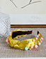 Fashion Champagne Fabric Resin Beads Knotted Headband