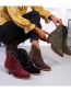 Fashion Brown Suede Pointed Toe Thick High-heel Motorcycle Line Martin Boots