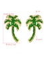 Fashion Green Handmade Crystal Coconut Tree Alloy Earrings