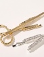 Fashion Golden Alloy Hollow Hairpin With Diamond Scissors