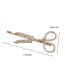 Fashion Golden Alloy Hollow Hairpin With Diamond Scissors