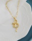 Fashion Golden Copper Inlaid Zircon Chain Round Snake Necklace