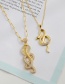 Fashion Golden Copper Inlaid Zircon Thick Chain Snake Necklace