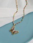 Fashion Golden Copper Inlaid Zircon Thick Chain Hollow Butterfly Necklace
