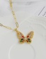 Fashion Golden Copper Inlaid Zircon Hollow Butterfly Necklace