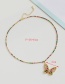 Fashion Golden Copper Inlaid Zircon Fine Chain Hollow Butterfly Necklace