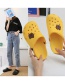 Fashion Yellow Baotou Hollow Flat Shoes