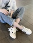 Fashion Creamy-white Platform Letter Mesh Lace-up Old Shoes