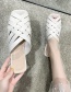 Fashion Creamy-white Cross Braided Half Slippers With Toe Cap