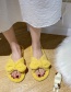 Fashion Rose Red Bowknot Round Head Flat Fur Slippers