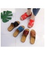 Fashion Red Wedge Heel Round Toe Hollow Slippers