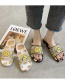 Fashion Black Smiley Expression Flat Slippers