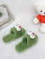 Fashion Green Lovely Big Eyes Sesame Street Warm Parent-child Couple Slippers