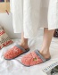 Fashion Pink Letter Embroidery Non-slip Plush Warm Couple Slippers