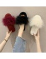 Fashion Lotus Root Starch Ostrich Fur Round Flat Slippers