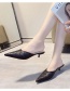 Fashion Black Woven Pointed Toe Stiletto Half Slippers