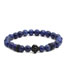 Fashion Black Blue Dot Stone Bright Stone Lion Head Small Waist Beaded Bracelet Set