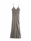 Fashion Gray Pleated Solid Color Lingerie Dress