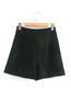 Fashion Black Double-breasted Slit Shorts Skirt