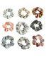 Fashion Golden Branches And Jade Leaves [9-piece Set] Floral Plaid Print Hit Color Large Intestine Circle Hair Rope Set
