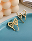 Fashion Gold Color Alloy Pearl Bow Earrings