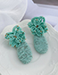 Fashion Lake Blue Alloy Rice Beads Flower Woven Geometric Shape Earrings
