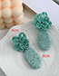 Fashion Lake Blue Alloy Rice Beads Flower Woven Geometric Shape Earrings