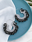 Fashion Silver Alloy Resin Beads Hollow U-shaped Earrings