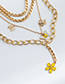 Fashion Gold Color Alloy Chain Butterfly Multilayer Necklace