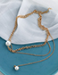 Fashion Gold Color Alloy Chain Pearl Double Necklace
