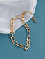 Fashion Gold Color Alloy Diamond Chain Leaf Multi-layer Bracelet