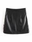 Fashion Black Studded Slim Leather Skirt