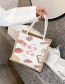 Fashion Orange Canvas Print Contrast Tote Bag