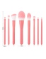 Fashion 8 Begonia Red Wooden Handle Aluminum Tube Makeup Brush Set