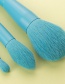 Fashion 8 Deep Sea Blue Wooden Handle Aluminum Tube Makeup Brush Set
