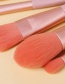 Fashion 7 Pink Wooden Handle Aluminum Tube Makeup Brush Set