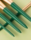 Fashion 12 Green Wooden Handle Aluminum Tube Makeup Brush Set