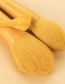 Fashion 10 Yellow Wooden Handle Aluminum Tube Makeup Brush Set