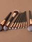 Fashion 10 Black Gold Wooden Handle Aluminum Tube Makeup Brush Set