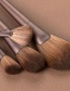 Fashion 11 Mocha Wooden Handle Aluminum Tube Makeup Brush Set
