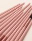 Fashion 12 Pink Eyebrow Brushes-elbow Wooden Handle Aluminum Tube Makeup Brush Set