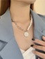 Fashion Silver Pearl Chain Stitching Alloy Geometric Necklace
