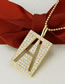 Fashion Gilded Z Square Letters Gold-plated Cutout Necklace