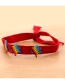 Fashion Fox Pieces Red Ribbon Rice Beads Hand-woven Star Geometry Childrens Bracelet