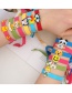 Fashion Five-pointed Star Green Ribbon Rice Beads Hand-woven Star Geometry Childrens Bracelet