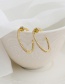 Fashion Golden Copper Inlaid Zircon Geometric Earrings